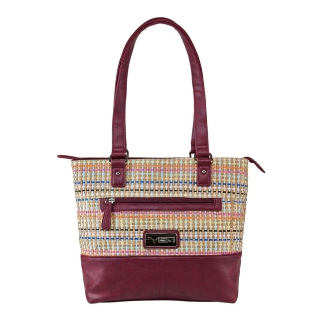 Vism Concealed Carry Woven Tote Bag Burgundy - Vism