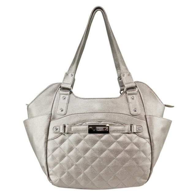 Vism Concealed Carry Quilted Hobo Large Bag Urban Gray - Vism
