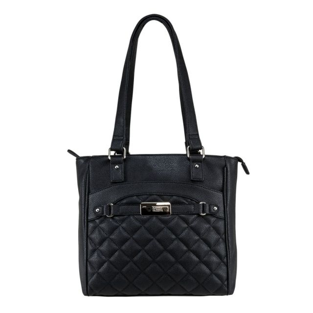 Vism Concealed Carry Quilted Tote Bag Black - Vism