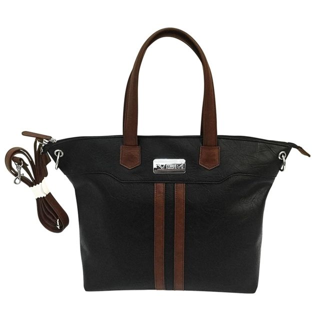 Vism Concealed Carry Satchel Bag Black w/Brown - Vism