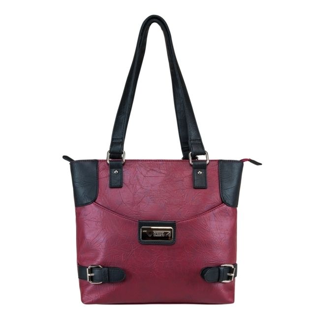 Vism Concealed Carry Satchel Bag Black w/Burgundy Small - Vism