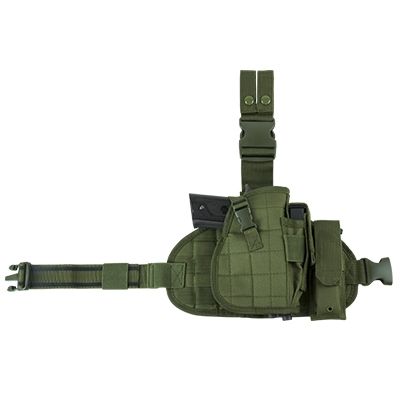 VISM  Drop Leg MOLLE Panel/Holster/Pistol Magazine Pouch Green - Vism