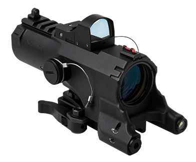 VISM ECO Prismatic Scope 4X Scope/Laser & NAV LED/Green Micro Dot Black VECO434QRBG - Vism