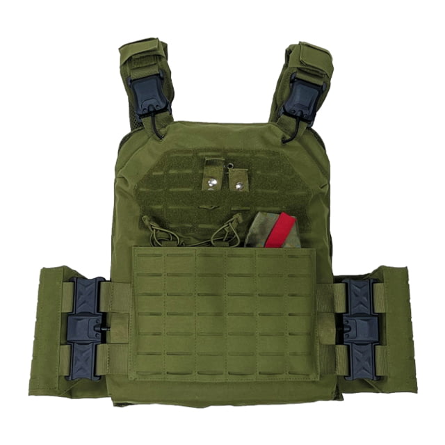VISM Quick Release Laser Cut Plate Carrier 11x14in Green - VSM Gun Cases