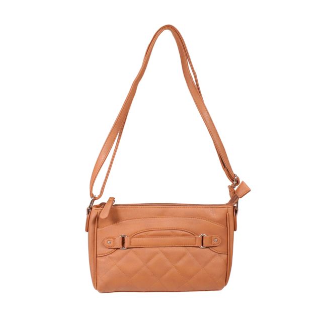 Vism Quilted Crossbody Bag Brown - Vism