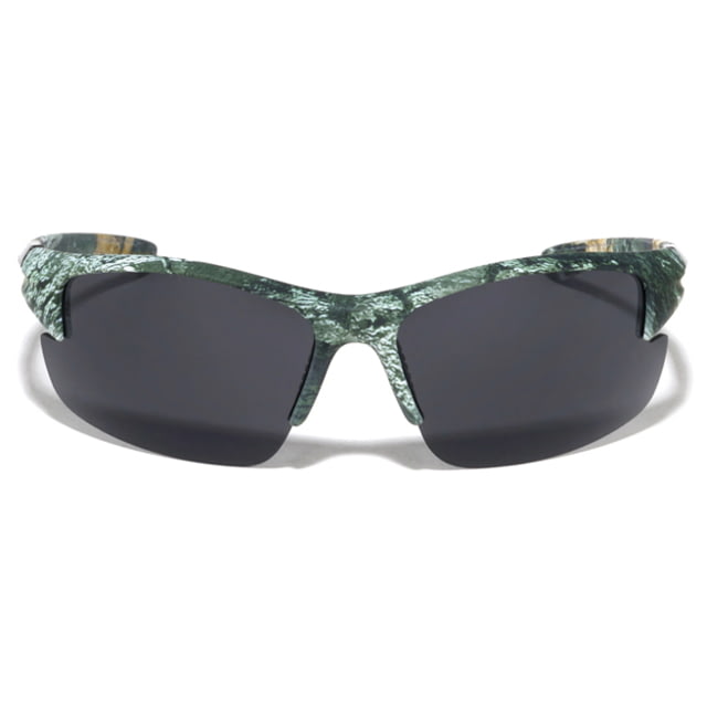 VISM Semi Rimless Temple Cutout Sunglasses Camo Frame Black Lens Camo - Vism