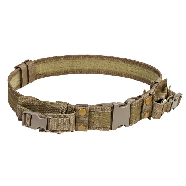 Vism Tactical Shooting / Gun Belt w/ Two Pouches Tan Adjustable Waist Size 32 - 49 in - Vism