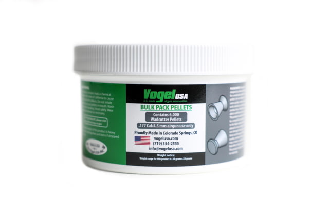 Vogel Bulk .177 Cal Pellets .51-.55 Gram 4.50 Head 6000 count Silver .177 bulk wadcutter pellet6k - Vogel
