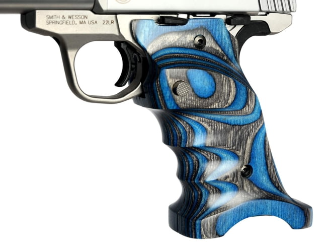 USED Volquartsen Firearms Laminated Wood Grips for the SW22 Blue VCSWG-BL EDEMO2 Used Condition Fair Installed/Mounted - Volquartsen Firearms