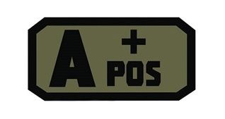 Voodoo Tactical Blood Type Rubber Patch A+ Pos OD Green - Voodoo Tactical