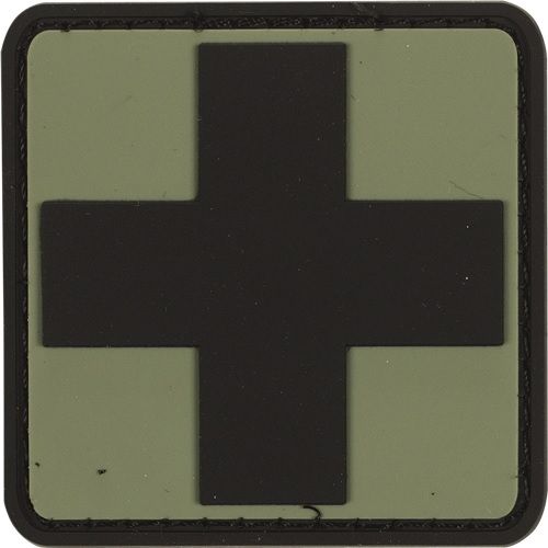 Voodoo Tactical Rubber Patch First Aid Symbol OD Green