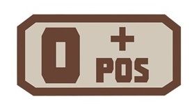 Voodoo Tactical Blood Type Rubber Patch O+ Gray - Voodoo Tactical