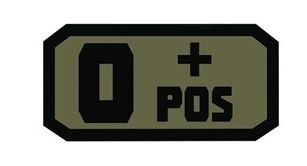 Voodoo Tactical Blood Type Rubber Patch O+ OD Green - Voodoo Tactical