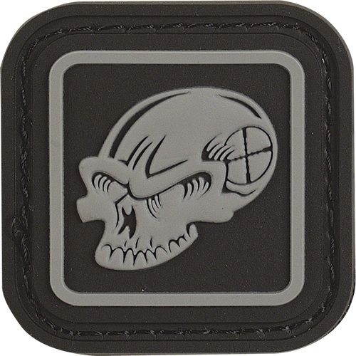 Voodoo Tactical Rubber Patch Enclosed Skull Black/Gray - Voodoo Tactical