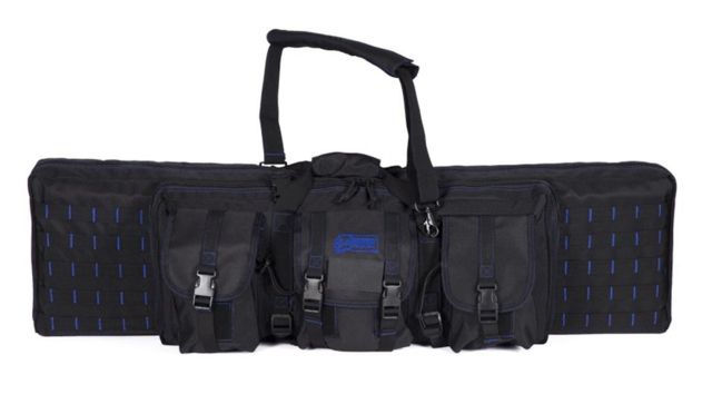 Voodoo Tactical 42in Padded Weapons Case w/Die Cut MOLLE Black/Blue 42in - Voodoo Tactical