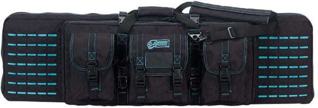 Voodoo Tactical 42in Padded Weapons Case w/Die Cut MOLLE Black/Teal 42in - Voodoo Tactical
