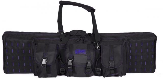 Voodoo Tactical 42in Padded Weapons Case w/Die Cut MOLLE Black/Purple 42in - Voodoo Tactical