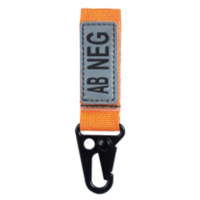 Voodoo Tactical Blood Type Tag - A Pos Black Letters Hi-Viz Orange Webbing - Voodoo Tactical