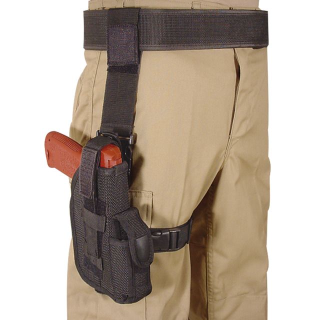 Voodoo Tactical Drop Leg Duty Holster Left Hand Black - Voodoo Tactical