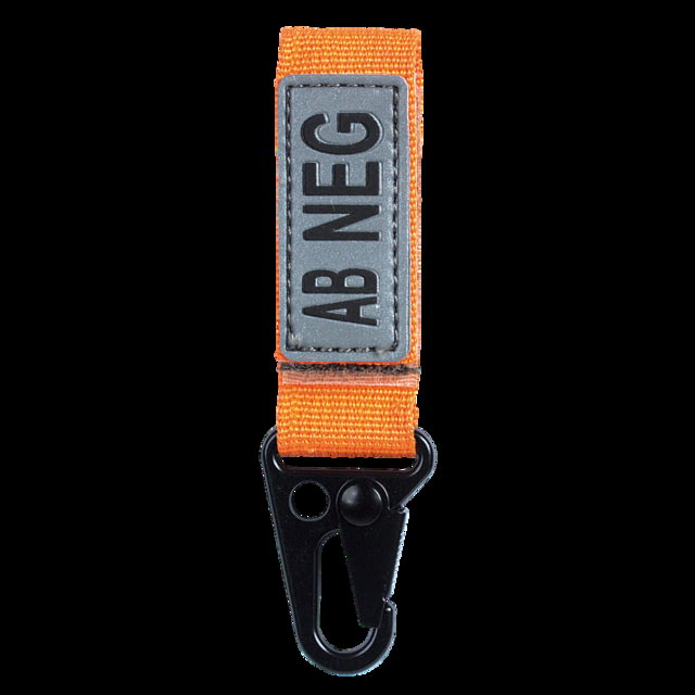 Voodoo Tactical Embroidered Blood Type Tags Ab- Black Letters Hi-Viz Orange Webbing - Voodoo Tactical