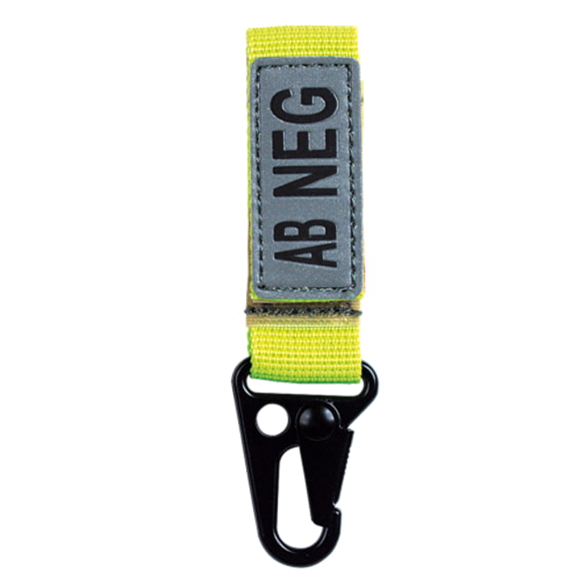Voodoo Tactical Embroidered Blood Type Tags Ab- Black Letters Hi-Viz Yellow Webbing - Voodoo Tactical