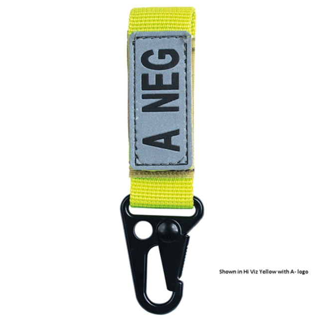 Voodoo Tactical Embroidered Blood Type Tags B+ Black Letters Hi-Viz Orange Webbing - Voodoo Tactical