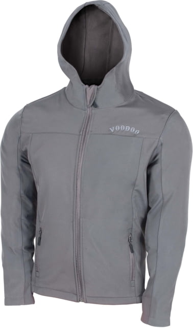 Voodoo Tactical Hooded Soft Shell Full-Zip Jacket w/Logo - Mens Gray 2XL