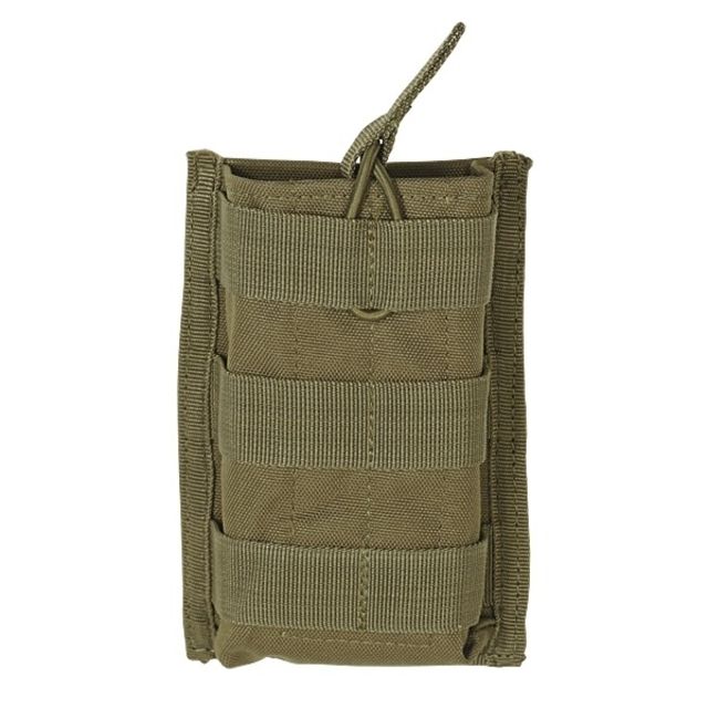 Voodoo Tactical M4/M16 Open Top Mag Pouch W/ Bungee System - Single Coyote - Voodoo Tactical