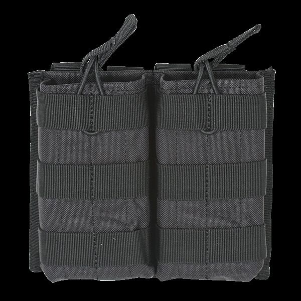Voodoo Tactical M4/M16 Open Top Mag Pouch W/ Bungee System - Double Black - Voodoo Tactical
