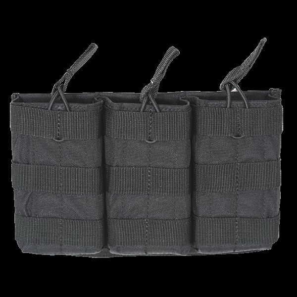 Voodoo Tactical M4/M16 Open Top Mag Pouch W/ Bungee System - Triple Black - Voodoo Tactical