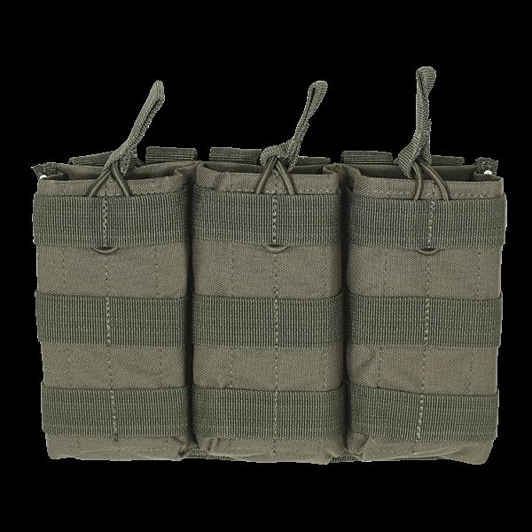 Voodoo Tactical M4/M16 Open Top Mag Pouch W/ Bungee System - Triple OD Green - Voodoo Tactical