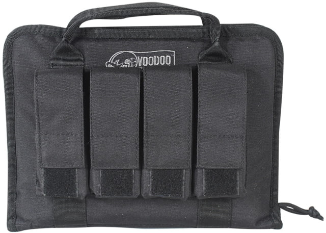 Voodoo Tactical Pistol Case w/ Mag Pouches Black - Voodoo Tactical