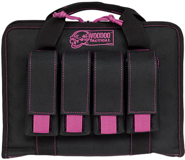 Voodoo Tactical Pistol Case w/ Mag Pouches Black/Purple - Voodoo Tactical