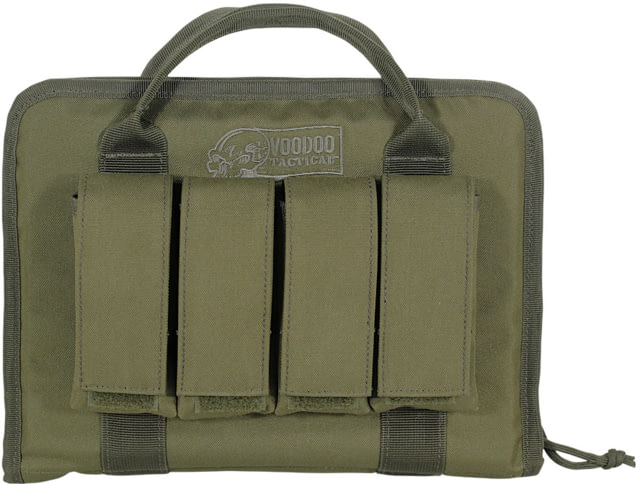 Voodoo Tactical Pistol Case w/ Mag Pouches OD Green - Voodoo Tactical