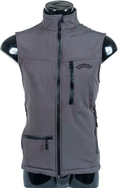 Voodoo Tactical Softshell Zip Front Vest w/Logo - Mens Gray Small
