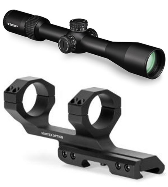 Vortex Diamondback Tactical FFP 4-16x44 mm Rifle Scope, 30 mm Tube, FFP, Black, Hard Anodized, Non-Illuminated EBR-2C MOA Reticle, MOA Adjustment, w/ 30mm Cantilever Mount, 2in Offset, DBK-10026-KIT1