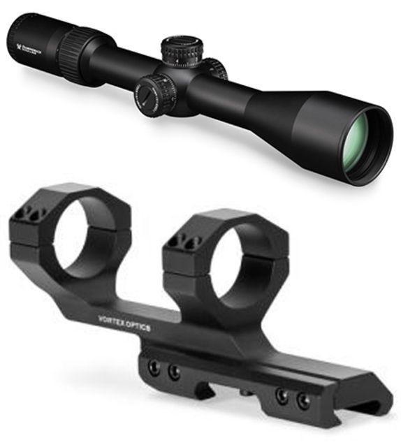 Vortex Diamondback Tactical 6-24x50 mm Rifle Scope, 30 mm Tube, FFP, Black, Hard Anodized, Non-Illuminated EBR-2C MOA Reticle, MOA Adjustment, w/ 30mm Cantilever Mount, 2in Offset, DBK-10028-KIT1