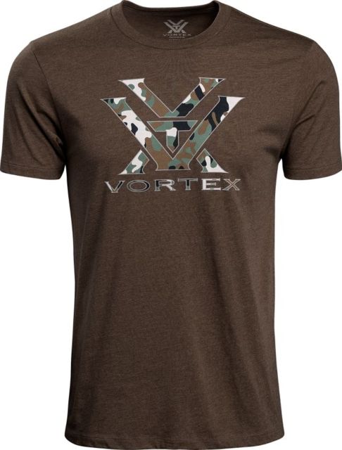 Vortex Camo Logo Short Sleeve T-Shirts - Men's Brown Heather 4X