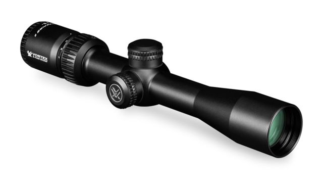 Vortex Crossfire II 2-7x32mm Rifle Scope, 1 in Tube, Second Focal Plane, Black, Hard Anodized, Non-Illuminated V-Plex Reticle, MOA Adjustment, CF2-31002