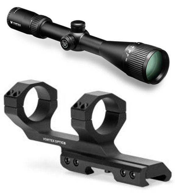 Vortex Crossfire II AO 6-24x50 mm Rifle Scope, 30 mm Tube, SFP, Black, Hard Anodized, Non-Illuminated Dead-Hold BDC Reticle, MOA Adjustment, w/ 30mm Cantilever Mount, 2in Offset, CF2-31045-KIT1