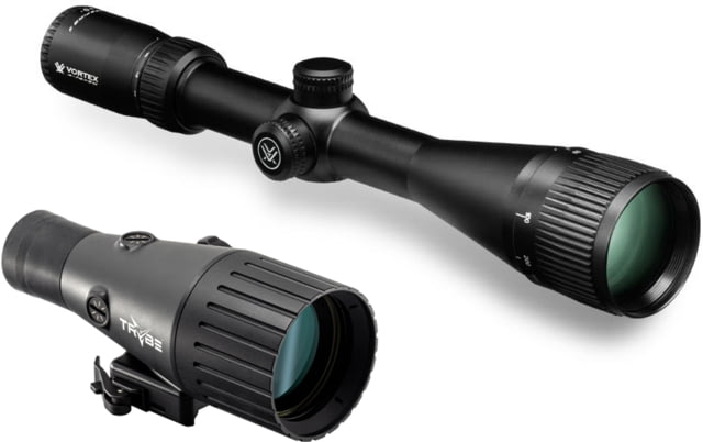 Vortex Crossfire II AO 4-16x50mm Rifle Scope, 30mm Tube, Second Focal Plane, Non-Illuminated Dead-Hold BDC Reticle and TRYBE Optics Enhancer Rifle Scope Magnification Quadrupler