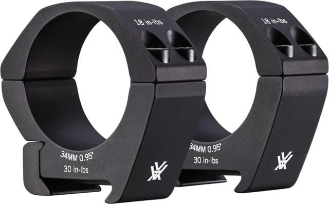 Vortex Pro Riflescope 34mm Rings, Low, 0.95in, Type 2 Low-Glare Matte Black Anodized, 7.4 x 3.54 x .91, PR34-L