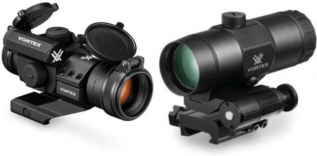 Vortex Vortex StrikeFire II 1x30mm 4 MOA Red Dot Sight Hard Anodized Matte Black w/VMX-3T Magnifier with Flip Mount - $398.00 at Optics Planet