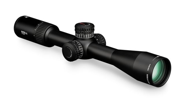 Vortex Viper PST Gen II 3-15x44mm Rifle Scope, 30mm Tube, First Focal Plane, Black, Hard Anodized, Red EBR-7C MOA Reticle, MOA Adjustment, PST-3156