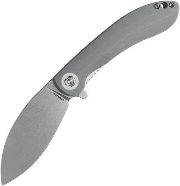 Vosteed Nightshade LT Folding Knife 4.25in Closed 3.25in Stonewash Nitro V Steel Blade Gray G10 Handle