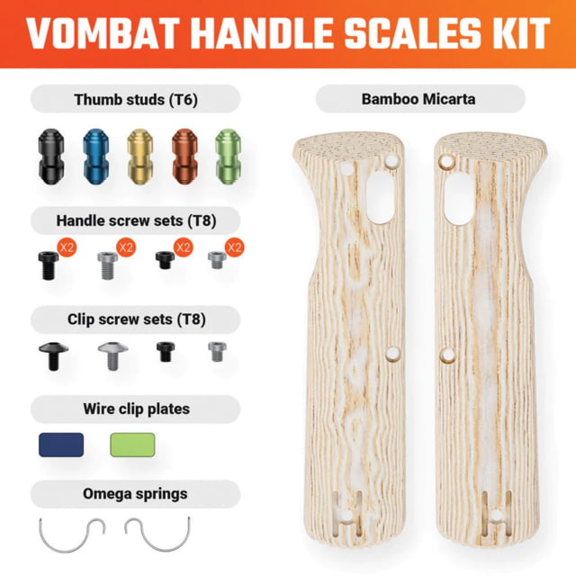 Vosteed Vombat Handle Scales Bamboo VOS - Vosteed