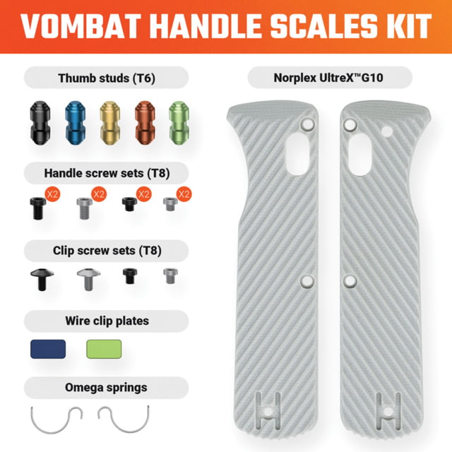 Vosteed Vombat Handle Scales Gray G10 VOS - Vosteed