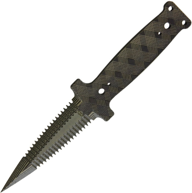 VZ Grips Diamante Dagger 9.88in overall 4.75in serrated dagger blade One piece Black/green G10 construction Black Kydex belt sheath - Vz Grips