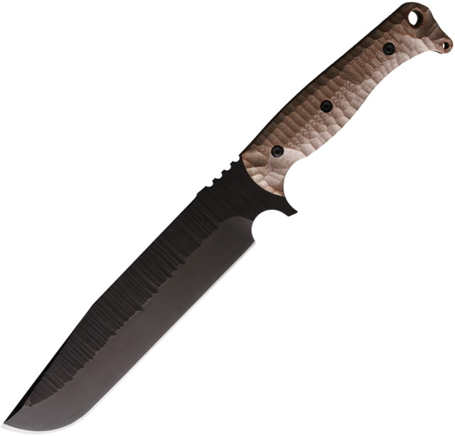 Wachtman Knife & Tool Grandmaster Tan Fixed Blade Knife 15in Overall 9in Black Oxide 80CrV2 Carbon Steel Blade Tan Sculpted Micarta Handle Kydex - Wachtman Knife & Tool