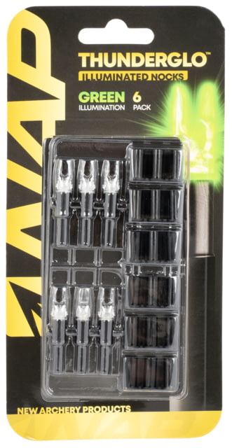 New Archery Products Thunderglo Illuminated Nock Green 6 Pack NAP-ILLN-GR